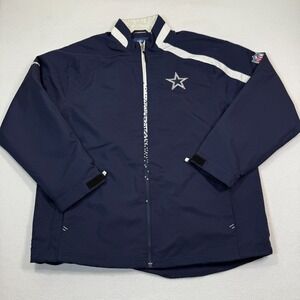 Dallas‎ Cowboys Jacket Mens M Reebok NFL On Field Team Apparel Full Zip Navy